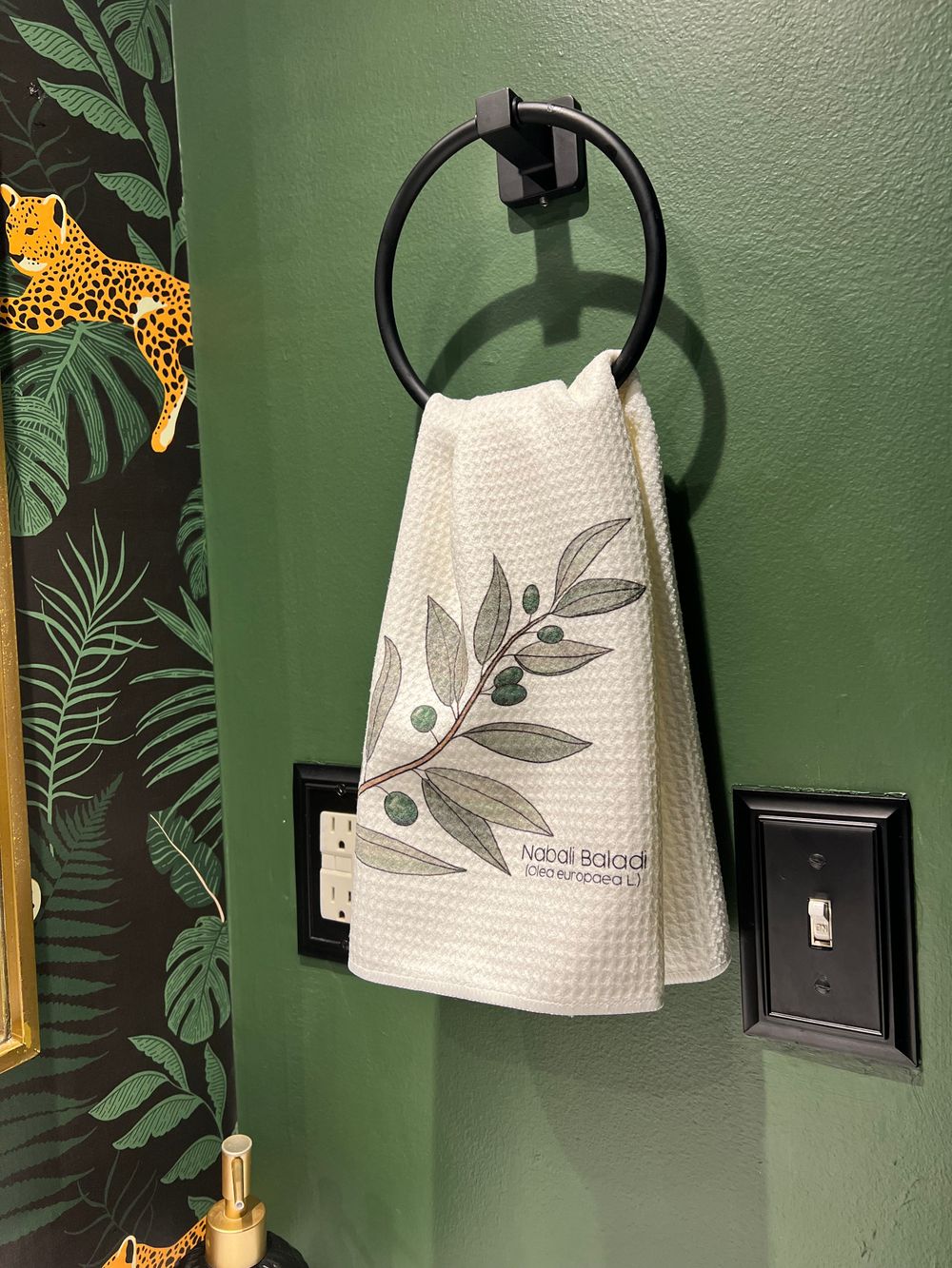 Olive Branch for Palestine Waffle Weave Tea Towel - Funding Direct Donations